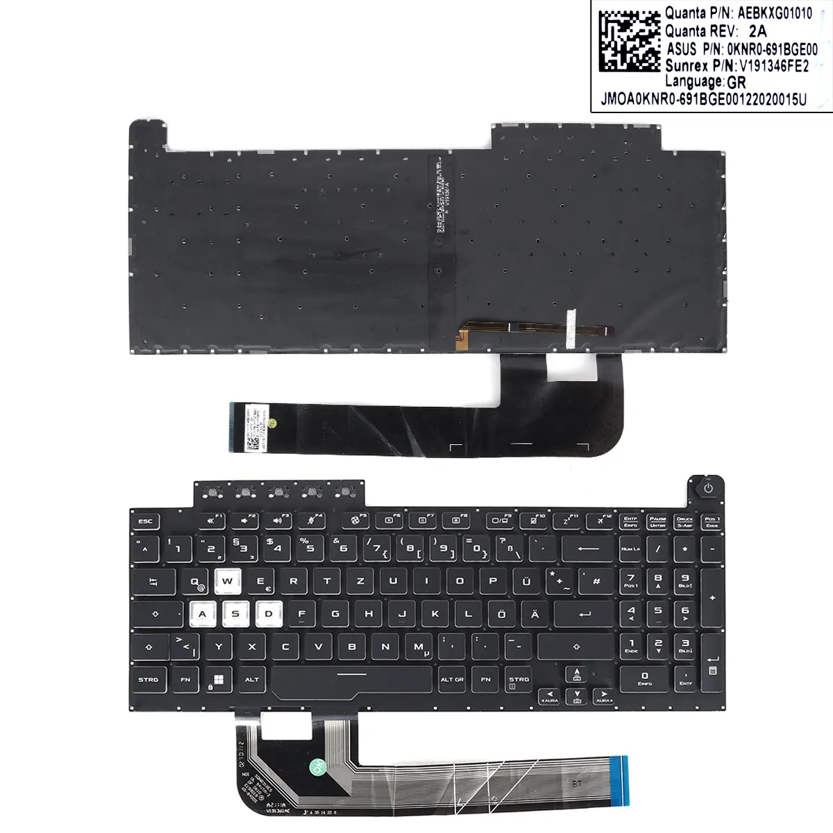 Picture of ASUS TUF Gaming F15 FX506 FA506 FA506Q FX506L FA506U BLACK(Backlit,win8)